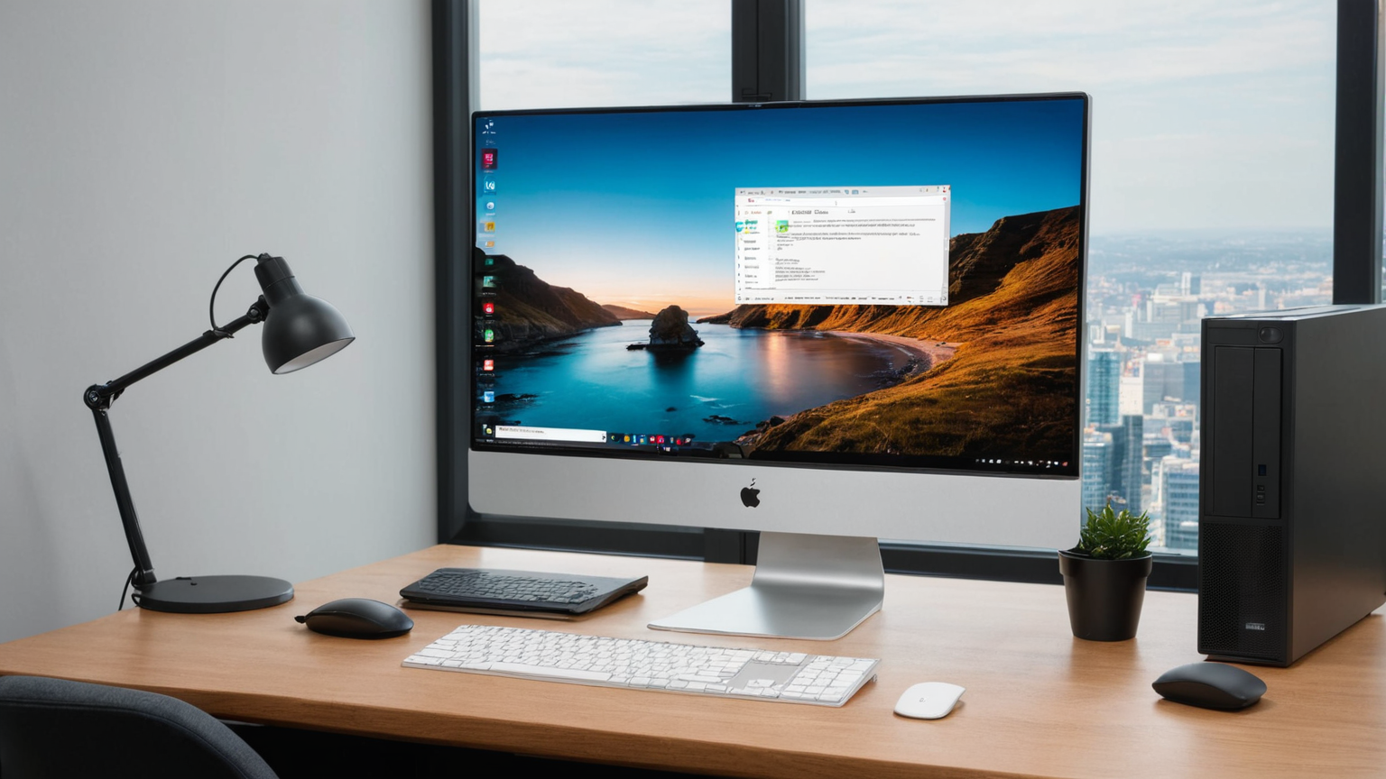 Windows 11 desktop interface on modern office computer monitor